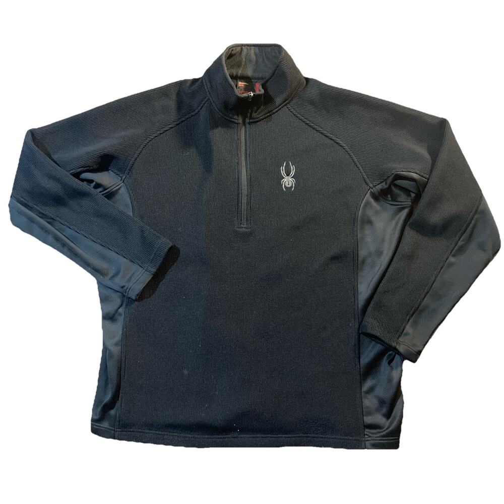 Spyder Athleisure Black Outbound Fleece Lined Quarter Zip Pullover Mens XXL
